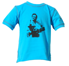 Johnny Cash T-shirt til baby | Blå – 100 % organisk bomuld