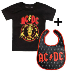 Cadeauset AC/DC Baby T-shirt About to Rock & AC/DC Slabbetje Bolts
