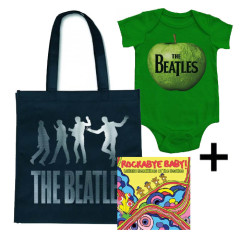 Cadeauset The Beatles Baby romper & Rockabye Baby CD & Tas