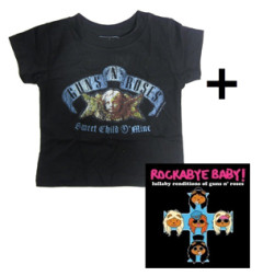 Cadeauset Guns and Roses Baby T-shirt Sweet Child & Guns and Roses Rockabyebaby cd