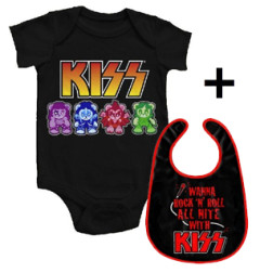 Cadeauset Kiss Baby Romper Lil Monster & Kiss Slabbetje All Nite