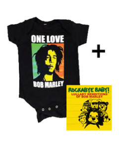 Gavesæt Bob Marley One Love-babybody & Rockabyebaby-cd