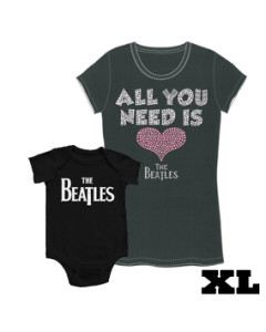 Duo Rockset All You Need Is Love mama t-shirt XL & Beatles Eternal baby romper