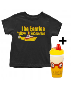Gavesæt Beatles T-shirt til børn Yellow Submarine & Spildfri kop med The Beatles-tema